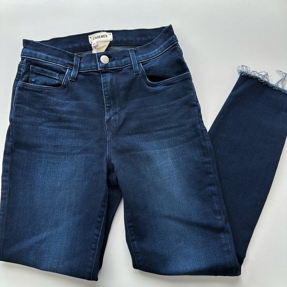 L'Agence El Matador High Rise Raw Hem Skinny Jeans